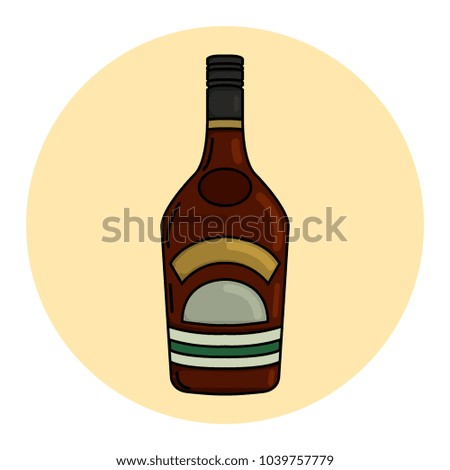 Vector illustration of liqueur bottle modern style icon