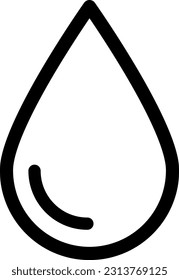 Ilustración vectorial de un icono de línea de gota líquida. Cae agua.