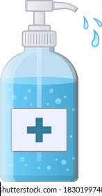 Ilustración vectorial del jabón líquido. Higiene, antibacteriana.