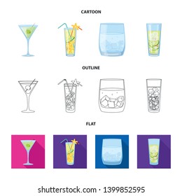 Vector illustration of liquor and restaurant logo. Set of liquor and ingredient stock symbol for web.