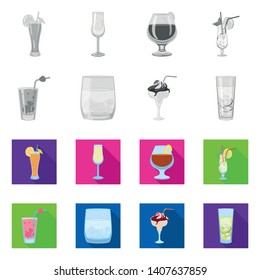 Vector illustration of liquor and restaurant logo. Set of liquor and ingredient vector icon for stock.
