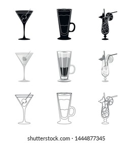 Vector illustration of liquor and restaurant logo. Collection of liquor and ingredient stock vector illustration.