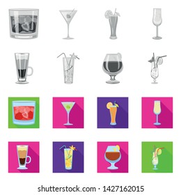Vector illustration of liquor and restaurant sign. Collection of liquor and ingredient stock symbol for web.