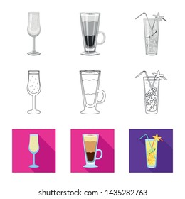 Vector illustration of liquor and restaurant symbol. Set of liquor and ingredient vector icon for stock.