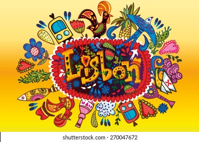 Vector Illustration of Lisbon symbols.