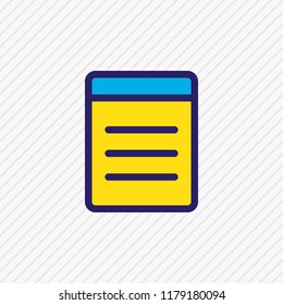 Vector illustration of list icon colored line. Beautiful application element also can be used as document icon element.