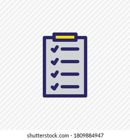 Vector illustration of list icon colored line. Beautiful holiday element also can be used as clipboard icon element.