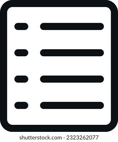 Ilustración vectorial de un icono de línea de lista.