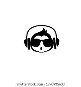 Vector illustration of listening to music
