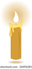 Ilustração vetorial de uma vela acesa, simbolizando luz, paz e espiritualidade