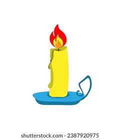 Vektorgrafik einer beleuchteten Cartoonkerze