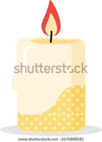 vector illustration of a lit memorial candle with a warm flame and patterned base for a solemn Veterans Day vigil.