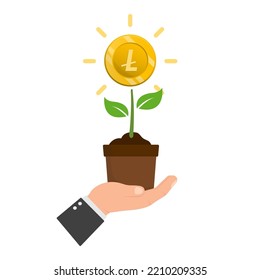 Vector illustration of Litecoin icon sign and symbol. colored icons for website design .Simple design on transparent background (PNG).