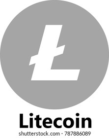Vector Illustration Of Litecoin / LTC Cryptocurrency Coin / Virtual Money Icon / Logotype In Color