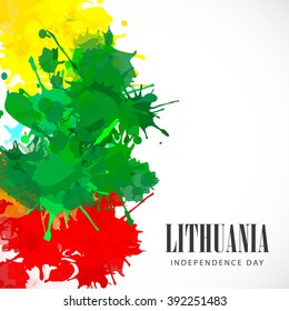 Vector Illustration Of Lithuania Happy Independence Day.