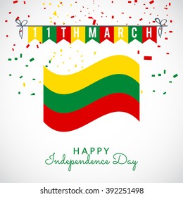 Vector illustration of Lithuania Happy independence day.
