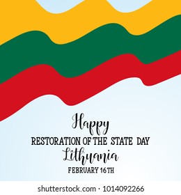 Vector illustration Lithuania Independence Day. 16 February. design template greeting card, banner