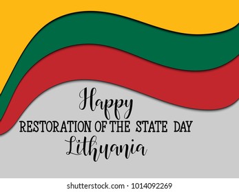 Vector illustration Lithuania Independence Day. 16 February. design template greeting card, banner