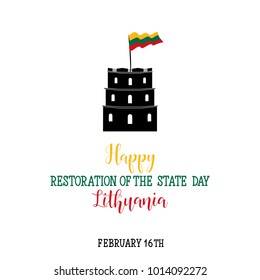 Vector illustration Lithuania Independence Day. 16 February. design template greeting card, banner
