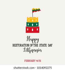 Vector illustration Lithuania Independence Day. 16 February. design template greeting card, banner