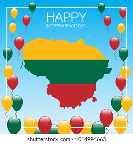 Vector illustration Lithuania Independence Day. 16 February. design template greeting card, banner