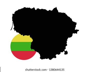 vector illustration of Lithuania map and flag 