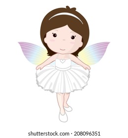Vector illustration of little angel ballerinas