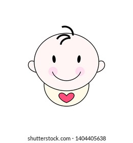 Vector illustration of a little baby in bib