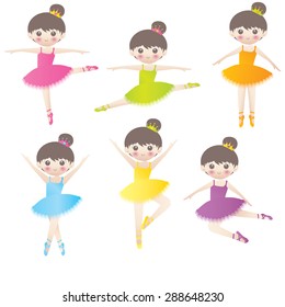 Vector illustration of little ballerinas