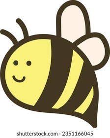 Vector illustration of a little bee. Hand drawn style.