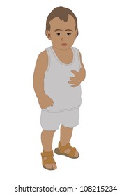 Vector illustration of little boy