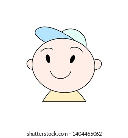 Vector illustration of a little boy in a baseball cap