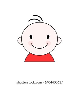 Vector illustration of a little boy in red