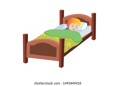 vector illustration of a little boy sleeping, 
cartoon boy
