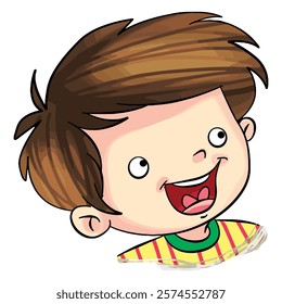 Vector illustration little boy smiling