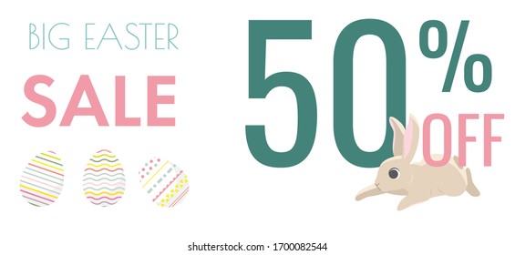 Vector illustration of little bunny for easter. Cute rabbit set. Happy Easter. Elements isolated on white background. EPS 10
