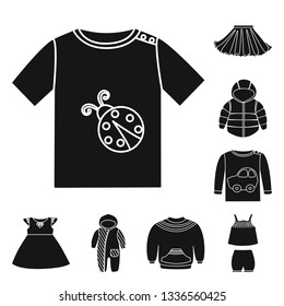 Vector illustration of little and cotton logo. Collection of little and kid stock vector illustration.