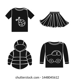 Vector illustration of little and cotton symbol. Collection of little and kid stock symbol for web.