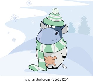 Vector Illustration of a little cow. Cartoon 