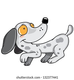 Vector illustration of little dalmatian puppy