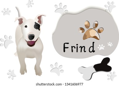 Vector illustration of little dogs cute .-เวกเตอร์