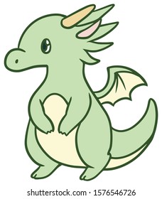 Vector illustration of a little dragon