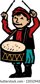 Vector Illustration Of Little Drummer Boy