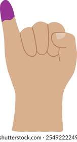 vector illustration of little finger being inked as a sign of having participated in elections in Indonesia