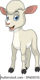 
Vector illustration, little funny baby lamb, on a white background.