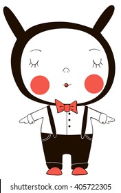 The vector illustration with little funny boy