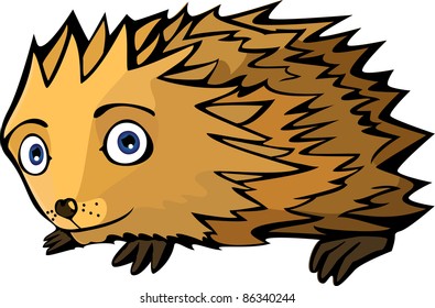 A vector illustration of a little funny Hedgehog. Can be recolored or scaled without problems and quality loss