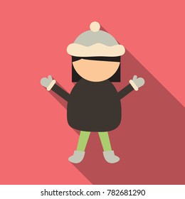 Vector Illustration of Little Girl wearing Winter Clothes
