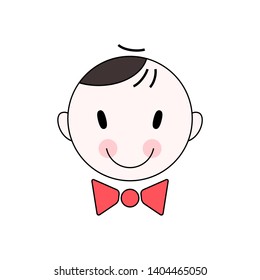 Vector illustration of a little man in red bow tie