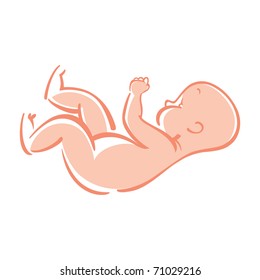 Vector illustration of little New Born Baby